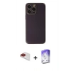 MARSİLYAN™- iPhone 13 Pro Max Kılıf Yadigar Klasik - Siyah Bilvis 5in1 3D Magic Cam Ekran Koruyucu + Pers Alüminyum Kamera Lens - KI