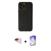 MARSİLYAN™- iPhone 13 Pro Max Kılıf Yadigar Klasik - Siyah Bilvis 5in1 3D Magic Cam Ekran Koruyucu + Pers Alüminyum Kamera Lens - KI