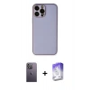 MARSİLYAN™- iPhone 13 Pro Max Kılıf Yadigar Klasik - Siyah Bilvis 5in1 3D Magic Cam Ekran Koruyucu + Neon Fosforlu Kamera Lens - BZ