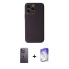 MARSİLYAN™- iPhone 13 Pro Max Kılıf Yadigar Klasik - Siyah Bilvis 5in1 3D Magic Cam Ekran Koruyucu + Neon Fosforlu Kamera Lens - BZ