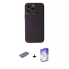MARSİLYAN™- iPhone 13 Pro Max Kılıf Yadigar Klasik - Siyah Bilvis 5in1 3D Magic Cam Ekran Koruyucu + Pembe Renkli Kamera Lens Koruma Cam