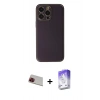 MARSİLYAN™- iPhone 13 Pro Max Kılıf Yadigar Klasik - Siyah Bilvis 5in1 3D Magic Cam Ekran Koruyucu + Rainbow Kamera Lens Koruma Cam - KI