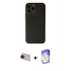 MARSİLYAN™- iPhone 13 Pro Max Kılıf Yadigar Klasik - Siyah Bilvis 5in1 3D Magic Cam Ekran Koruyucu + Rainbow Kamera Lens Koruma Cam - KI