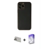 MARSİLYAN™- iPhone 13 Pro Max Kılıf Yadigar Klasik - Siyah Bilvis 5in1 3D Magic Cam Ekran Koruyucu + Rainbow Kamera Lens Koruma Cam - BZ
