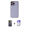 MARSİLYAN™- iPhone 13 Pro Max Kılıf Yadigar Klasik - Siyah Bilvis 5in1 3D Magic Cam Ekran Koruyucu + Yeşil Neon Fosforlu Kamera Lens