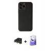 MARSİLYAN™- iPhone 13 Pro Max Kılıf Yadigar Klasik - Siyah Bilvis 5in1 5D Magic Hayalet Cam Ekran Koruyucu + Raze Metal Kamera Lens - GD