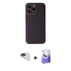 MARSİLYAN™- iPhone 13 Pro Max Kılıf Yadigar Klasik - Siyah Bilvis 5in1 5D Magic Hayalet Cam Ekran Koruyucu + Lacivert Pers Alüminyum Kamera Lens