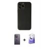 MARSİLYAN™- iPhone 13 Pro Max Kılıf Yadigar Klasik - Siyah Bilvis 5in1 5D Magic Hayalet Cam Ekran Koruyucu + Neon Fosforlu Kamera Lens - BZ