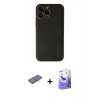 MARSİLYAN™- iPhone 13 Pro Max Kılıf Yadigar Klasik - Siyah Bilvis 5in1 5D Magic Hayalet Cam Ekran Koruyucu + Renkli Kamera Lens Koruma Cam - MI