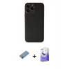 MARSİLYAN™- iPhone 13 Pro Max Kılıf Yadigar Klasik - Siyah Bilvis 5in1 5D Magic Hayalet Cam Ekran Koruyucu + Shine Kamera Lens Koruma Cam - GI