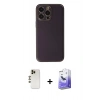 MARSİLYAN™- iPhone 13 Pro Max Kılıf Yadigar Klasik - Siyah Bilvis 5in1 5D Magic Hayalet Cam Ekran Koruyucu + Shine Kamera Lens - GD