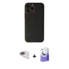 MARSİLYAN™- iPhone 13 Pro Max Kılıf Yadigar Klasik - Siyah Bilvis 5in1 5D Magic Hayalet Cam Ekran Koruyucu + Pers Alüminyum Kamera Lens - GI