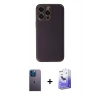 MARSİLYAN™- iPhone 13 Pro Max Kılıf Yadigar Klasik - Siyah Bilvis 5in1 5D Magic Hayalet Cam Ekran Koruyucu + Neon Fosforlu Kamera Lens - MI