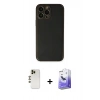 MARSİLYAN™- iPhone 13 Pro Max Kılıf Yadigar Klasik - Siyah Bilvis 5in1 5D Magic Hayalet Cam Ekran Koruyucu + Shine Kamera Lens - GD
