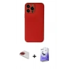 MARSİLYAN™- iPhone 13 Pro Max Kılıf Yadigar Klasik - Siyah Bilvis 5in1 5D Magic Hayalet Cam Ekran Koruyucu + Pers Alüminyum Kamera Lens - KI