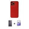 MARSİLYAN™- iPhone 13 Pro Max Kılıf Yadigar Klasik - Siyah Bilvis 5in1 5D Magic Hayalet Cam Ekran Koruyucu + Neon Fosforlu Kamera Lens - BZ