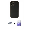 MARSİLYAN™- iPhone 13 Pro Max Kılıf Yadigar Klasik - Siyah Bilvis 5in1 5D Magic Hayalet Cam Ekran Koruyucu + Renkli Kamera Lens Koruma Cam - YL
