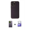 MARSİLYAN™- iPhone 13 Pro Max Kılıf Yadigar Klasik - Siyah Bilvis 5in1 5D Magic Hayalet Cam Ekran Koruyucu + Neon Fosforlu Kamera Lens - YL