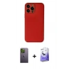 MARSİLYAN™- iPhone 13 Pro Max Kılıf Yadigar Klasik - Siyah Bilvis 5in1 5D Magic Hayalet Cam Ekran Koruyucu + Neon Fosforlu Kamera Lens - YL