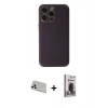 MARSİLYAN™- iPhone 13 Pro Max Kılıf Yadigar Klasik - Siyah Bilvis Hayalet Cam Ekran Koruyucu + Rainbow Kamera Lens Koruma Cam - BZ