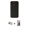 MARSİLYAN™- iPhone 13 Pro Max Kılıf Yadigar Klasik - Siyah Bilvis Hayalet Cam Ekran Koruyucu + Rainbow Kamera Lens Koruma Cam - BZ
