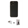 MARSİLYAN™- iPhone 13 Pro Max Kılıf Yadigar Klasik - Siyah Bilvis Hayalet Cam Ekran Koruyucu + Pers Alüminyum Kamera Lens - GD