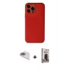 MARSİLYAN™- iPhone 13 Pro Max Kılıf Yadigar Klasik - Siyah Bilvis Hayalet Cam Ekran Koruyucu + Pers Alüminyum Kamera Lens - GD