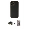 MARSİLYAN™- iPhone 13 Pro Max Kılıf Yadigar Klasik - Siyah Bilvis Hayalet Cam Ekran Koruyucu + Raze Metal Kamera Lens - GD