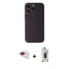 MARSİLYAN™- iPhone 13 Pro Max Kılıf Yadigar Klasik - Siyah Bilvis Hayalet Cam Ekran Koruyucu + Kırmızı Pers Alüminyum Kamera Lens
