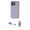 MARSİLYAN™- iPhone 13 Pro Max Kılıf Yadigar Klasik - Siyah Bilvis Hayalet Cam Ekran Koruyucu + Lacivert Pers Alüminyum Kamera Lens