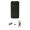 MARSİLYAN™- iPhone 13 Pro Max Kılıf Yadigar Klasik - Siyah Bilvis Hayalet Cam Ekran Koruyucu + Renkli Kamera Lens Koruma Cam - MI