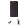MARSİLYAN™- iPhone 13 Pro Max Kılıf Yadigar Klasik - Siyah Bilvis Hayalet Cam Ekran Koruyucu + Renkli Kamera Lens Koruma Cam - MI