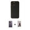 MARSİLYAN™- iPhone 13 Pro Max Kılıf Yadigar Klasik - Siyah Bilvis Hayalet Cam Ekran Koruyucu + Neon Fosforlu Kamera Lens - BZ