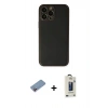 MARSİLYAN™- iPhone 13 Pro Max Kılıf Yadigar Klasik - Siyah Bilvis Hayalet Cam Ekran Koruyucu + Shine Kamera Lens Koruma Cam - PE