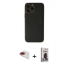 MARSİLYAN™- iPhone 13 Pro Max Kılıf Yadigar Klasik - Siyah Bilvis Hayalet Cam Ekran Koruyucu + Pers Alüminyum Kamera Lens - KI