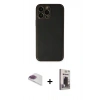 MARSİLYAN™- iPhone 13 Pro Max Kılıf Yadigar Klasik - Siyah Bilvis Hayalet Cam Ekran Koruyucu + Pers Alüminyum Kamera Lens - GI