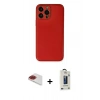 MARSİLYAN™- iPhone 13 Pro Max Kılıf Yadigar Klasik - Siyah Bilvis Hayalet Cam Ekran Koruyucu + Pers Alüminyum Kamera Lens - KI