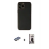 MARSİLYAN™- iPhone 13 Pro Max Kılıf Yadigar Klasik - Siyah Bilvis Hayalet Cam Ekran Koruyucu + Renkli Kamera Lens Koruma Cam - SI