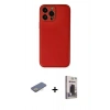 MARSİLYAN™- iPhone 13 Pro Max Kılıf Yadigar Klasik - Siyah Bilvis Hayalet Cam Ekran Koruyucu + Renkli Kamera Lens Koruma Cam - SI