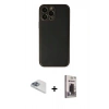 MARSİLYAN™- iPhone 13 Pro Max Kılıf Yadigar Klasik - Siyah Bilvis Hayalet Cam Ekran Koruyucu + Pers Alüminyum Kamera Lens - SABE
