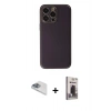 MARSİLYAN™- iPhone 13 Pro Max Kılıf Yadigar Klasik - Siyah Bilvis Hayalet Cam Ekran Koruyucu + Pers Alüminyum Kamera Lens - SABE