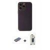 MARSİLYAN™- iPhone 13 Pro Max Kılıf Yadigar Klasik - Siyah Bilvis Hayalet Cam Ekran Koruyucu + Renkli Kamera Lens Koruma Cam - TU