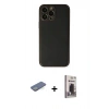 MARSİLYAN™- iPhone 13 Pro Max Kılıf Yadigar Klasik - Siyah Bilvis Hayalet Cam Ekran Koruyucu + Renkli Kamera Lens Koruma Cam - YL