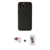MARSİLYAN™- iPhone 13 Pro Max Kılıf Yadigar Klasik - Siyah Joko 5D Cam + Pers Alüminyum Kamera Lens - KI