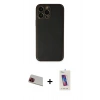 MARSİLYAN™- iPhone 13 Pro Max Kılıf Yadigar Klasik - Siyah Joko 5D Cam + Rainbow Kamera Lens Koruma Cam - KI