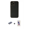 MARSİLYAN™- iPhone 13 Pro Max Kılıf Yadigar Klasik - Siyah Joko 5D Cam + Renkli Kamera Lens Koruma Cam - MI