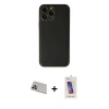 MARSİLYAN™- iPhone 13 Pro Max Kılıf Yadigar Klasik - Siyah Joko 5D Cam + Rainbow Kamera Lens Koruma Cam - MR