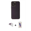 MARSİLYAN™- iPhone 13 Pro Max Kılıf Yadigar Klasik - Siyah Joko 5D Cam + Pers Alüminyum Kamera Lens - GI