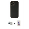 MARSİLYAN™- iPhone 13 Pro Max Kılıf Yadigar Klasik - Siyah Joko 5D Cam + Rainbow Kamera Lens Koruma Cam - MI