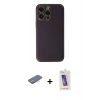 MARSİLYAN™- iPhone 13 Pro Max Kılıf Yadigar Klasik - Siyah Joko 5D Cam + Renkli Kamera Lens Koruma Cam - PE
